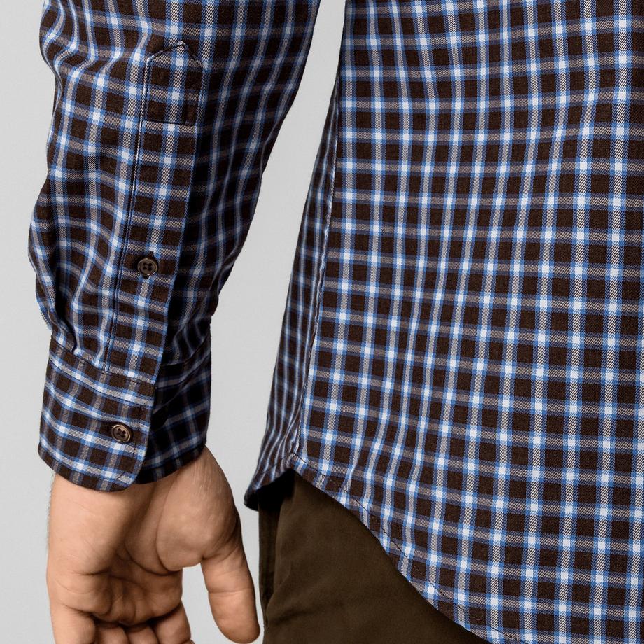 Manor Man Kariertes Classic Fit Langarmhemd  