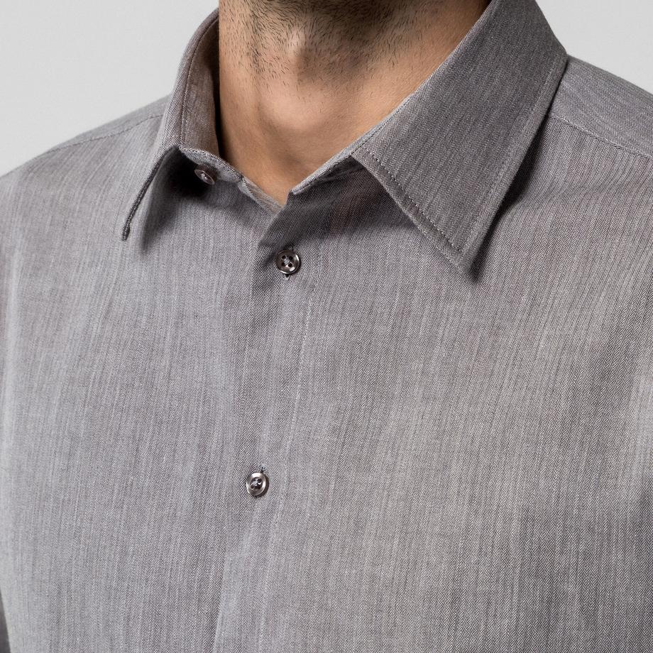 Manor Man Chemise Manches Longues Chinée Coupe Classique  