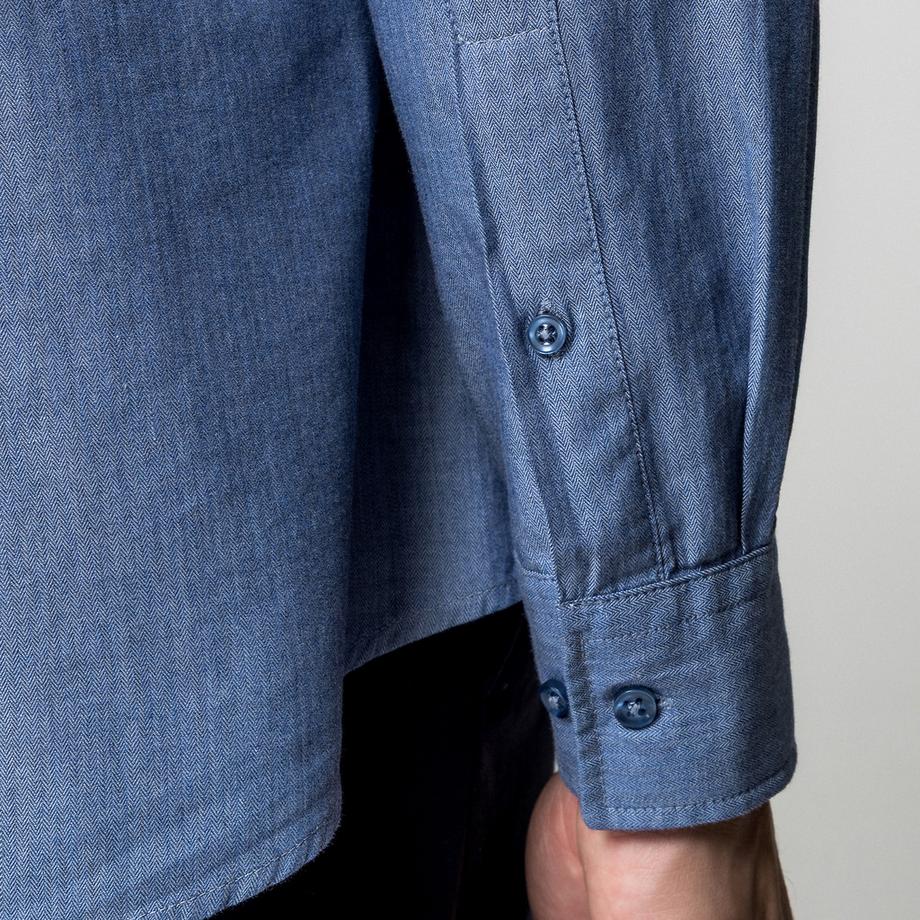 Manor Man Camicia Melange Classic Fit Maniche Lunghe  