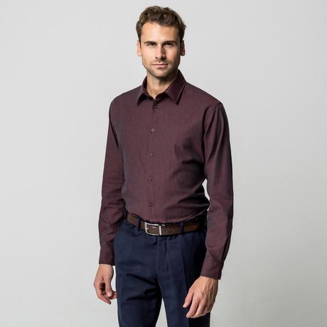 Manor Man Meliertes Classic Fit Langarmhemd  