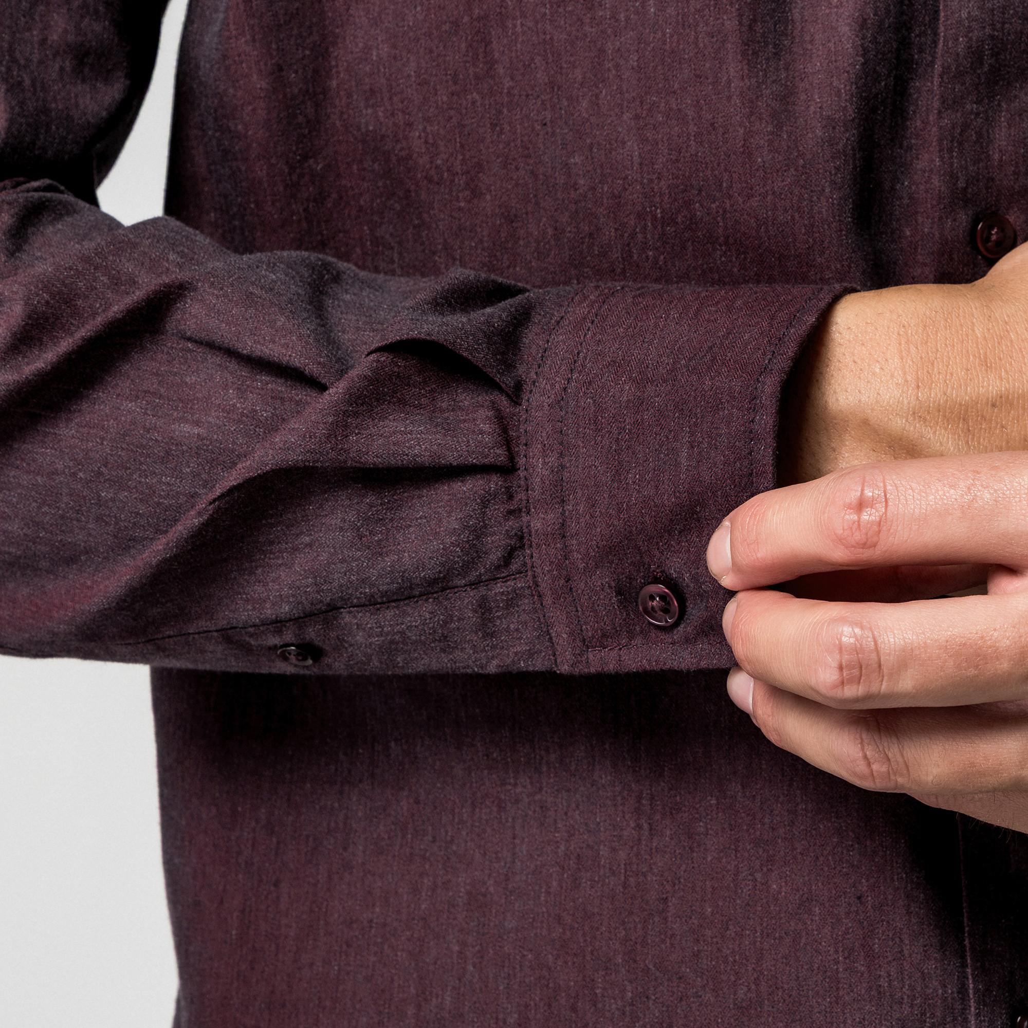 Manor Man Meliertes Classic Fit Langarmhemd  