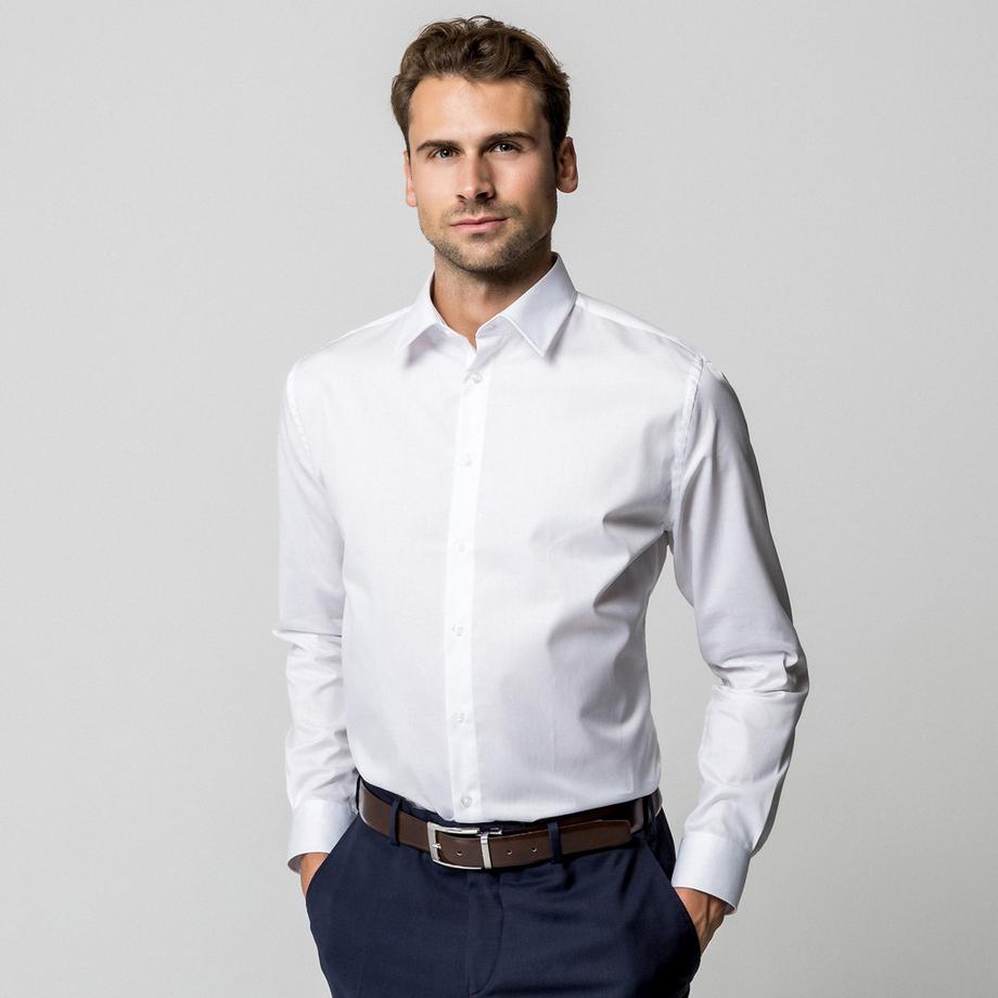 Manor Man Modern Fit Kentkragen Langarmhemd  