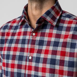 Manor Man Camicia a Quadri Maniche Lunghe  