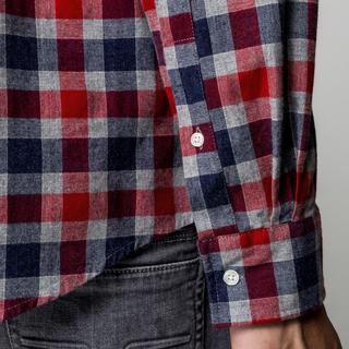 Manor Man Camicia a Quadri Maniche Lunghe  