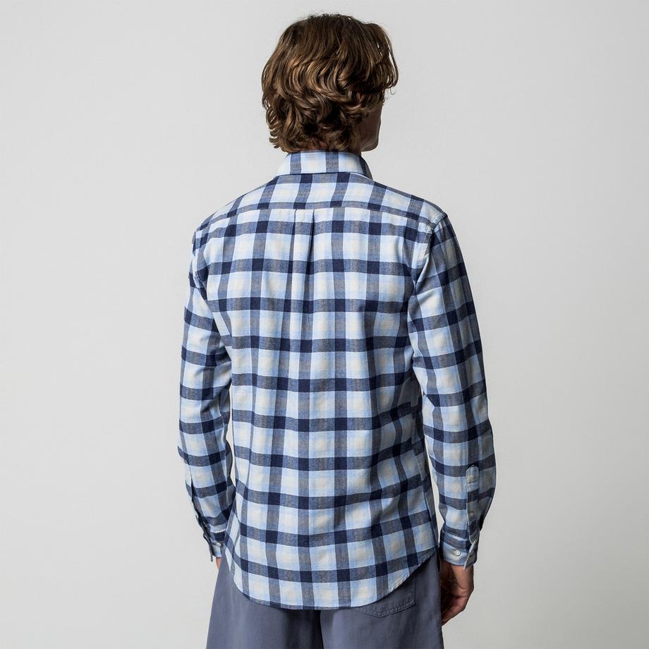 Manor Man Camicia a Quadri Maniche Lunghe  