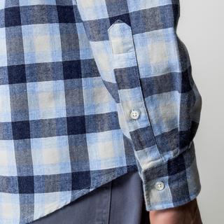 Manor Man Kariertes Langarmhemd  