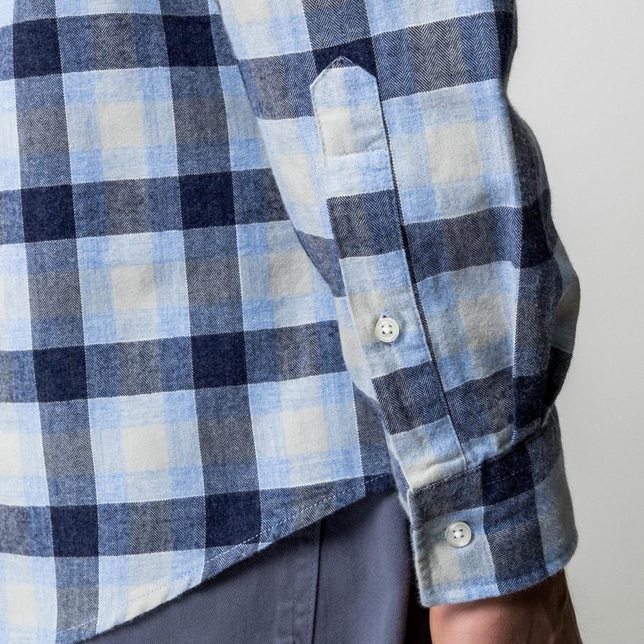 Manor Man Camicia a Quadri Maniche Lunghe  