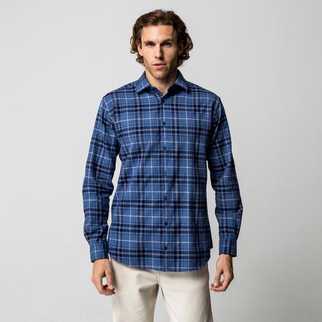 Manor Man Herren Kariertes Flanellhemd  