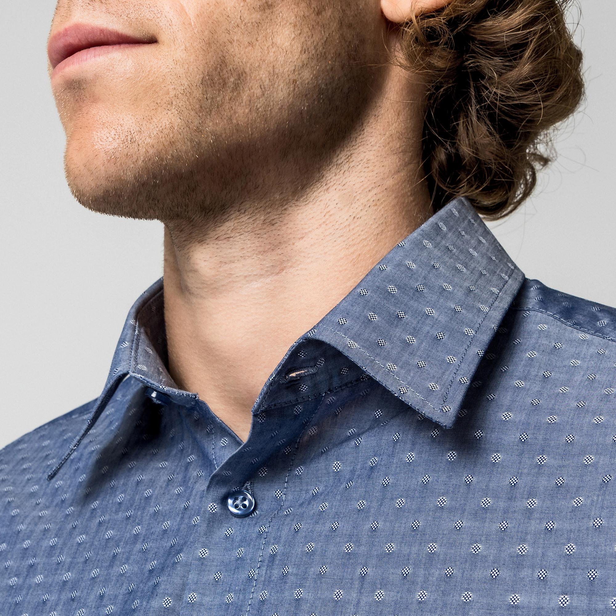 Manor Man Fein Gemustertes Classic Fit Langarmhemd  