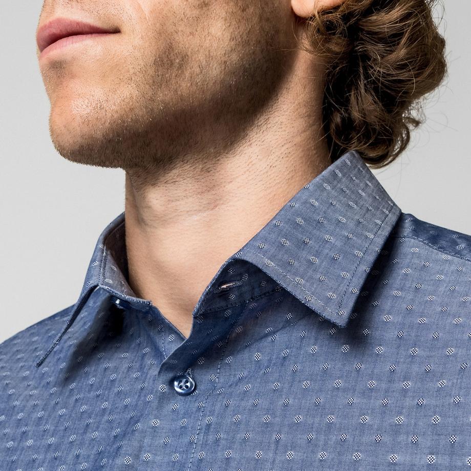 Manor Man Camicia a Maniche Lunghe Fantasia Fine Vestibilità Classica  