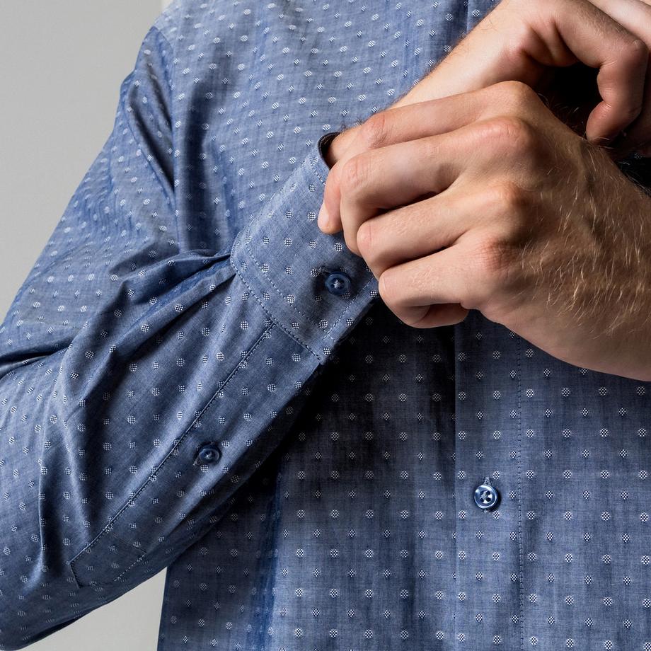 Manor Man Camicia a Maniche Lunghe Fantasia Fine Vestibilità Classica  