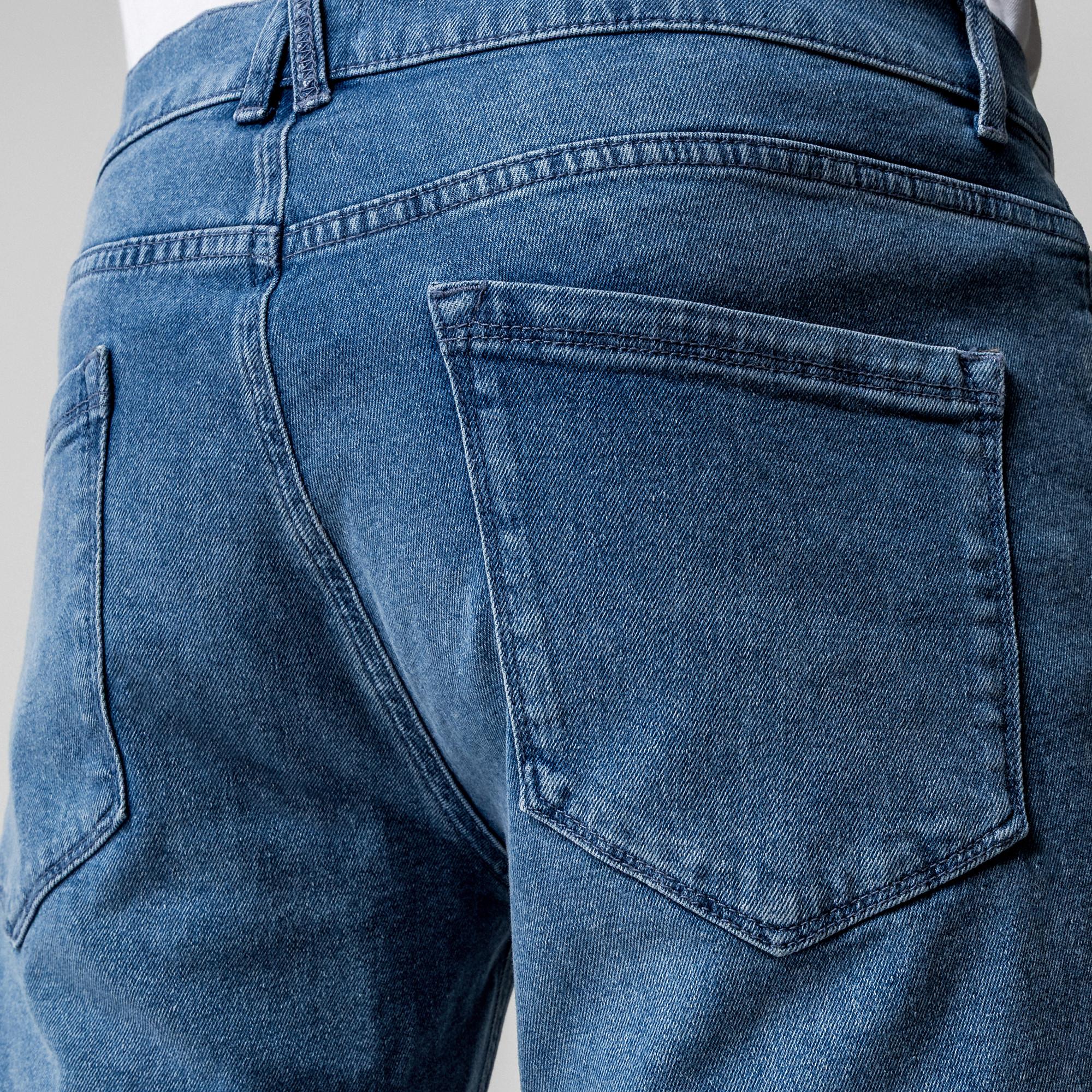 Manor Man Jeansshorts Slim Fit Used Look  