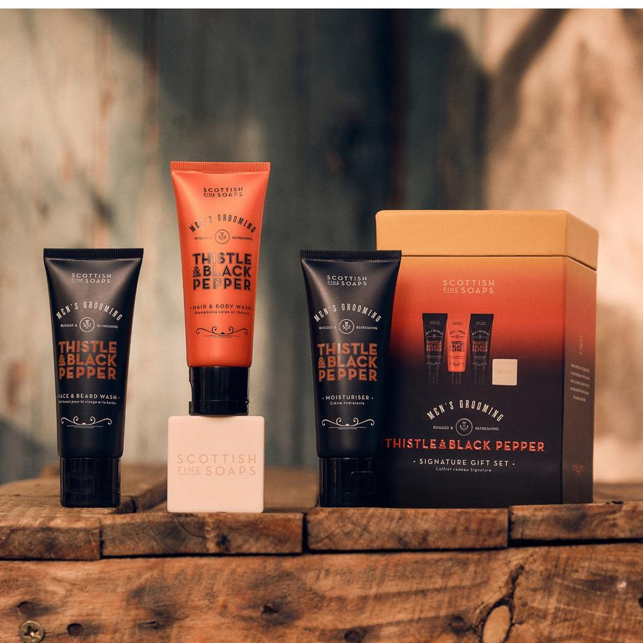 SCOTTISH FINE SOAPS  Set cadeau pour le corps Thistle & Black Pepper 