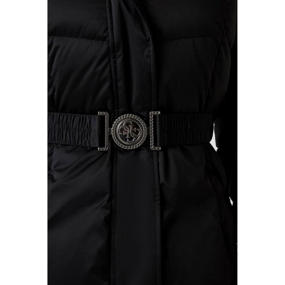 GUESS Cappotto imbottito con cappuccio in pelliccia sintetica  