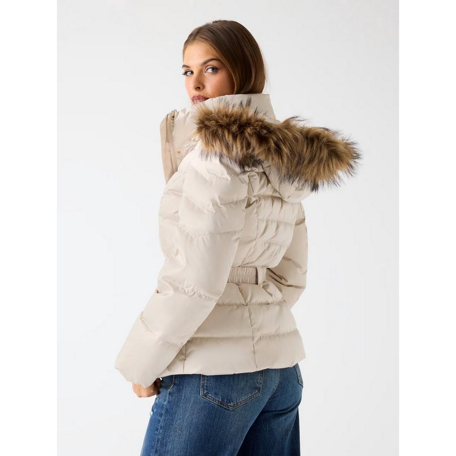 GUESS Veste matelassée à capuche en fausse fourrure  