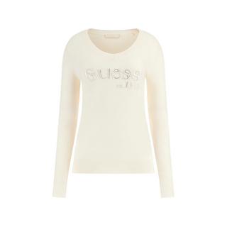 GUESS V-Ausschnitt Pullover mit Strass-Logo  