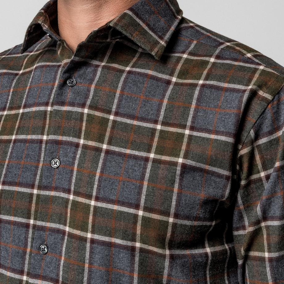 Manor Man Chemise à Carreaux Manches Longues  