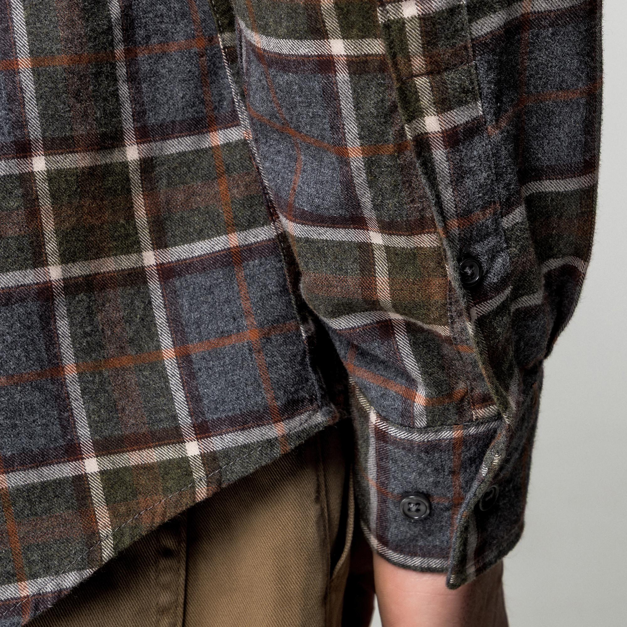 Manor Man Kariertes Langarmhemd  