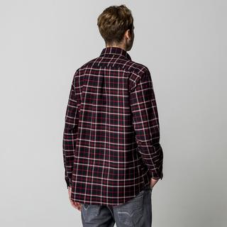 Manor Man Kariertes Langarmhemd  