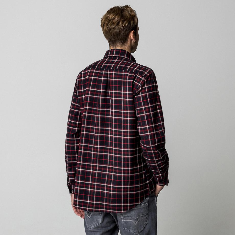 Manor Man Kariertes Langarmhemd Classic Fit  