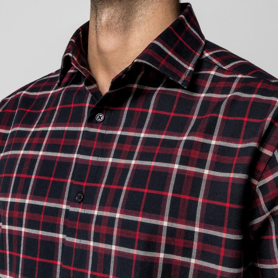 Manor Man Kariertes Langarmhemd Classic Fit  