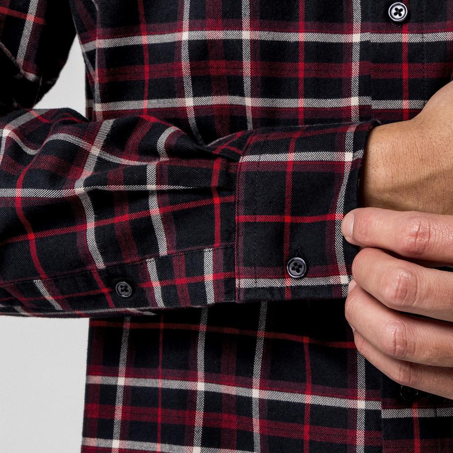 Manor Man Kariertes Langarmhemd Classic Fit  