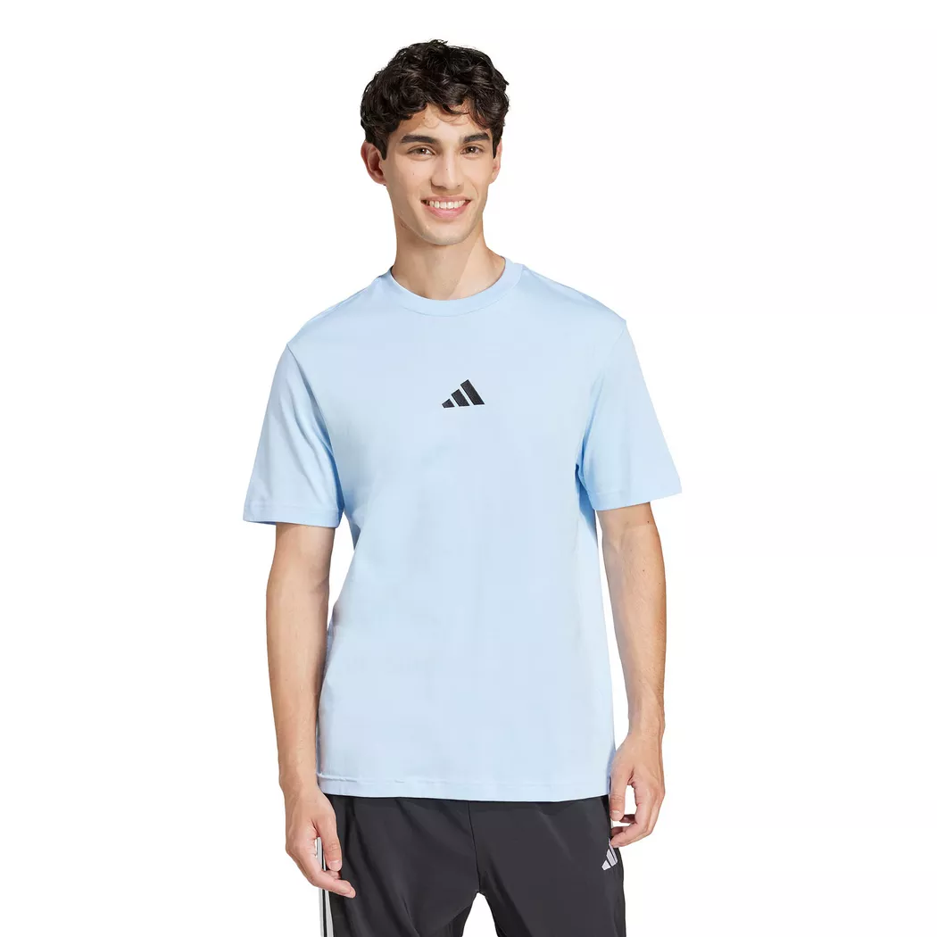 Adidas T-shirt à Manches Courtes Essentials Small Logo Single Jersey Glow Blue / Black 2XL Homme