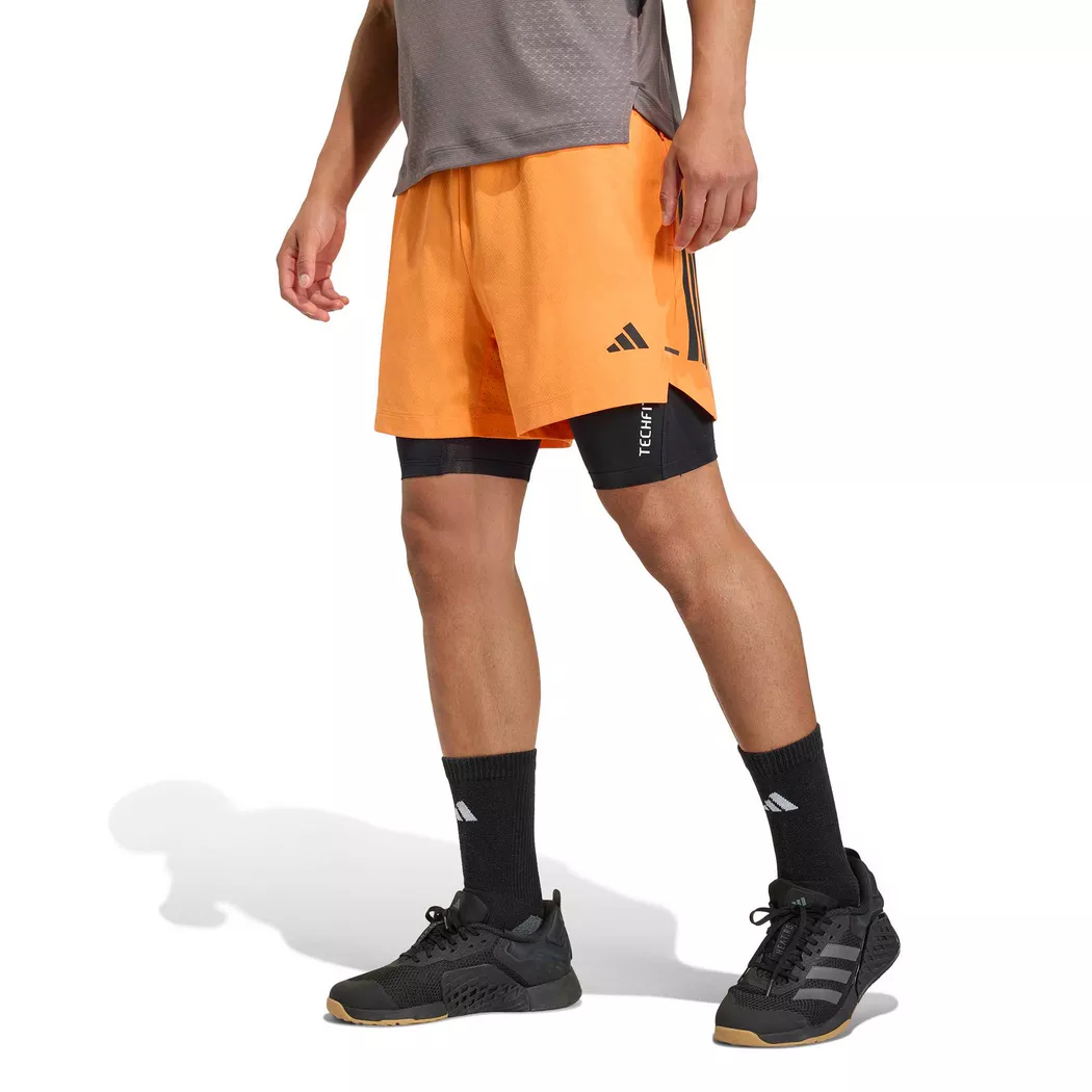 Adidas Short de fitness pour homme D4T Power orange   L