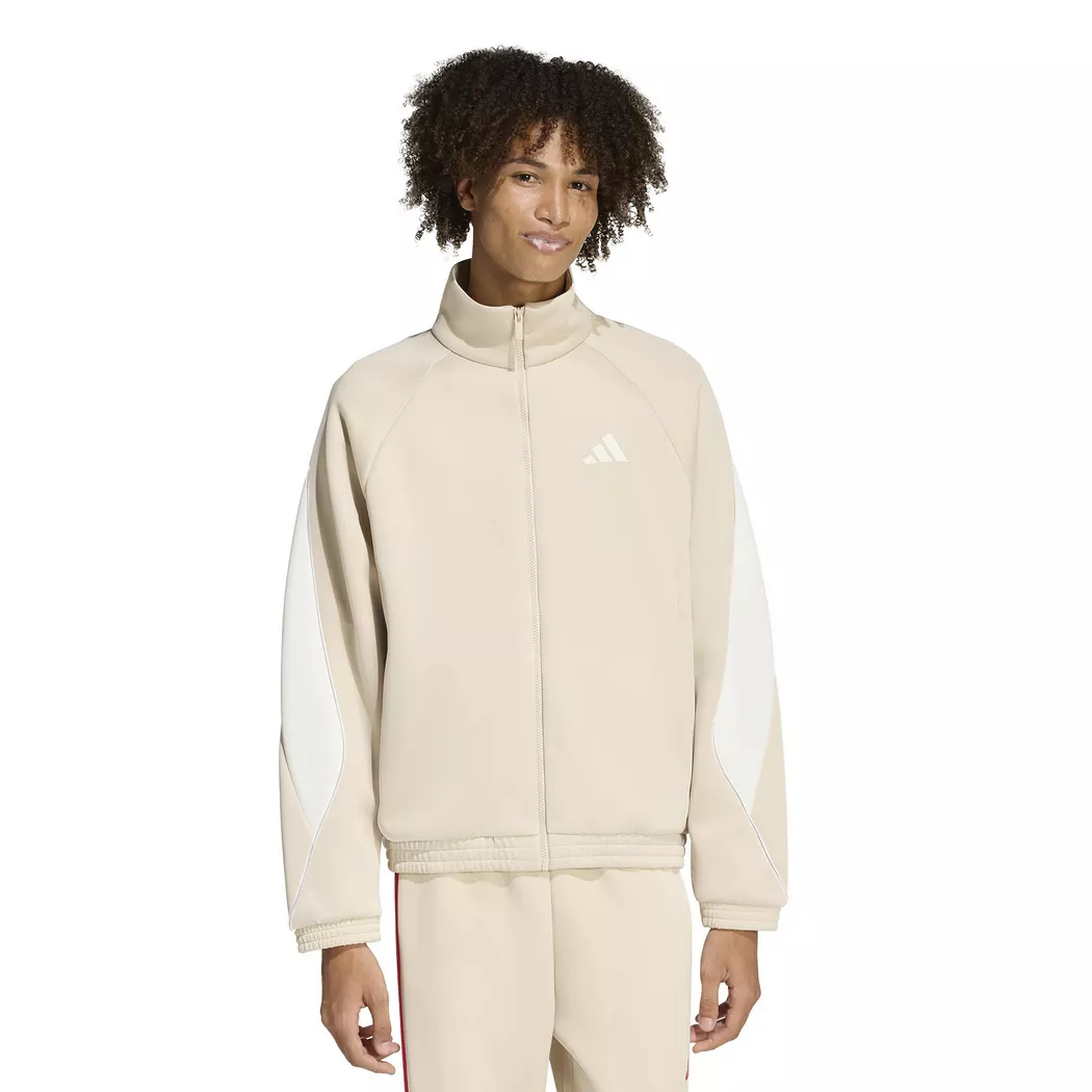 Adidas Sweat-shirt à Zip Stadium Crystal Linen / Off White XL Homme