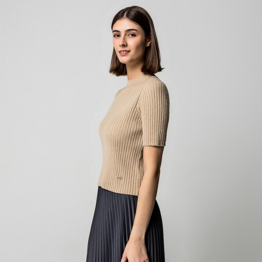 RINASCIMENTO Maglione a Costine Maniche Corte  