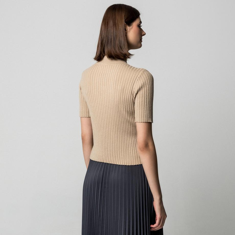 RINASCIMENTO Maglione a Costine Maniche Corte  