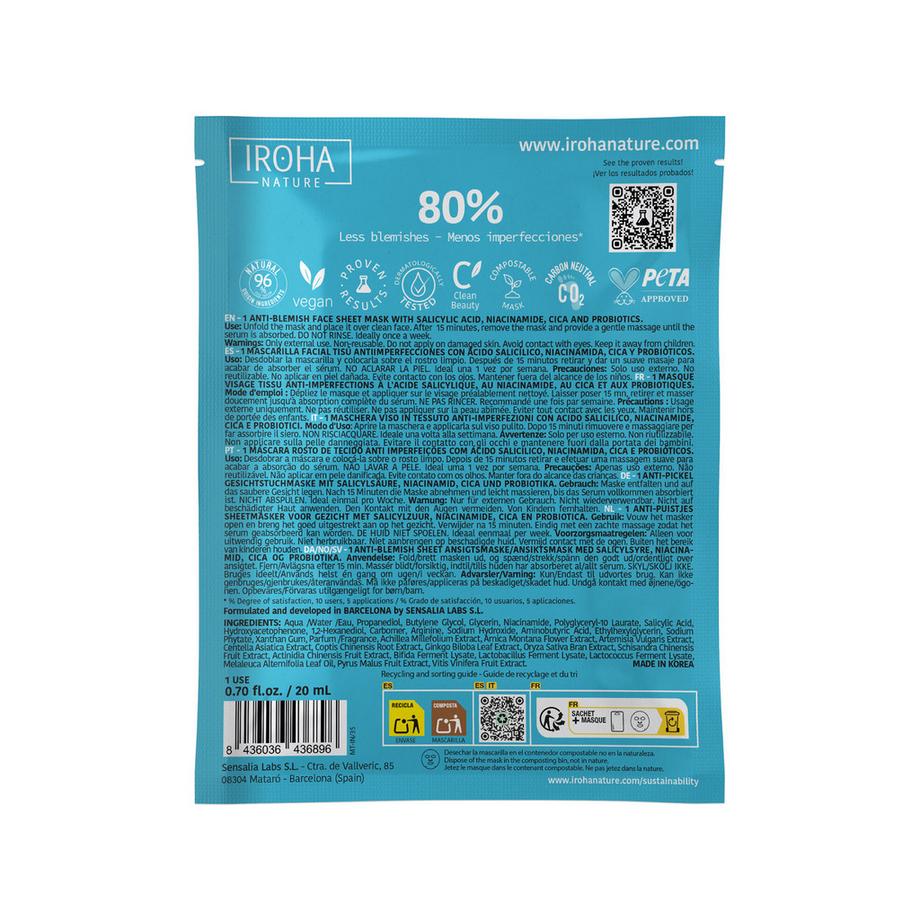 iroha  Nature Face Sheet Mask Salicylic Acid 