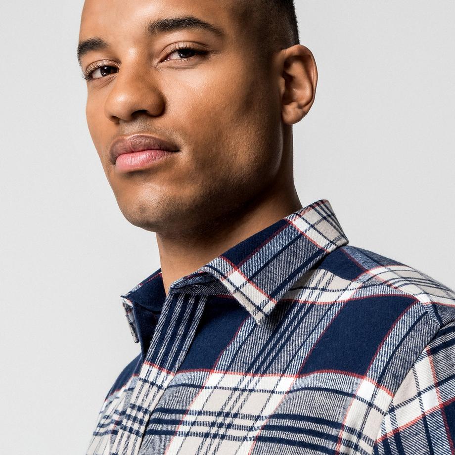 Manor Man Chemise à Carreaux Manches Longues Regular Fit  