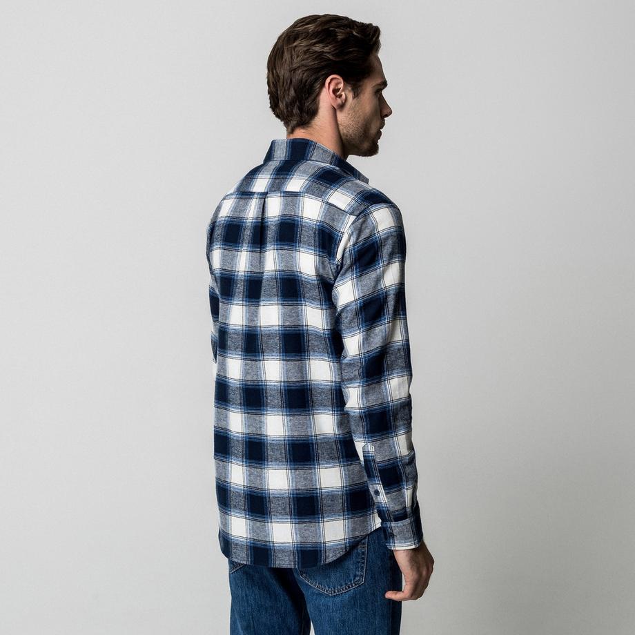 Manor Man Chemise en flanelle à carreaux  