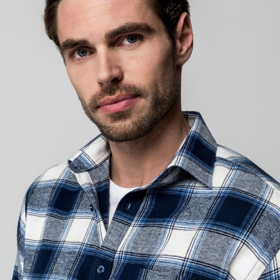 Manor Man Chemise en flanelle à carreaux  