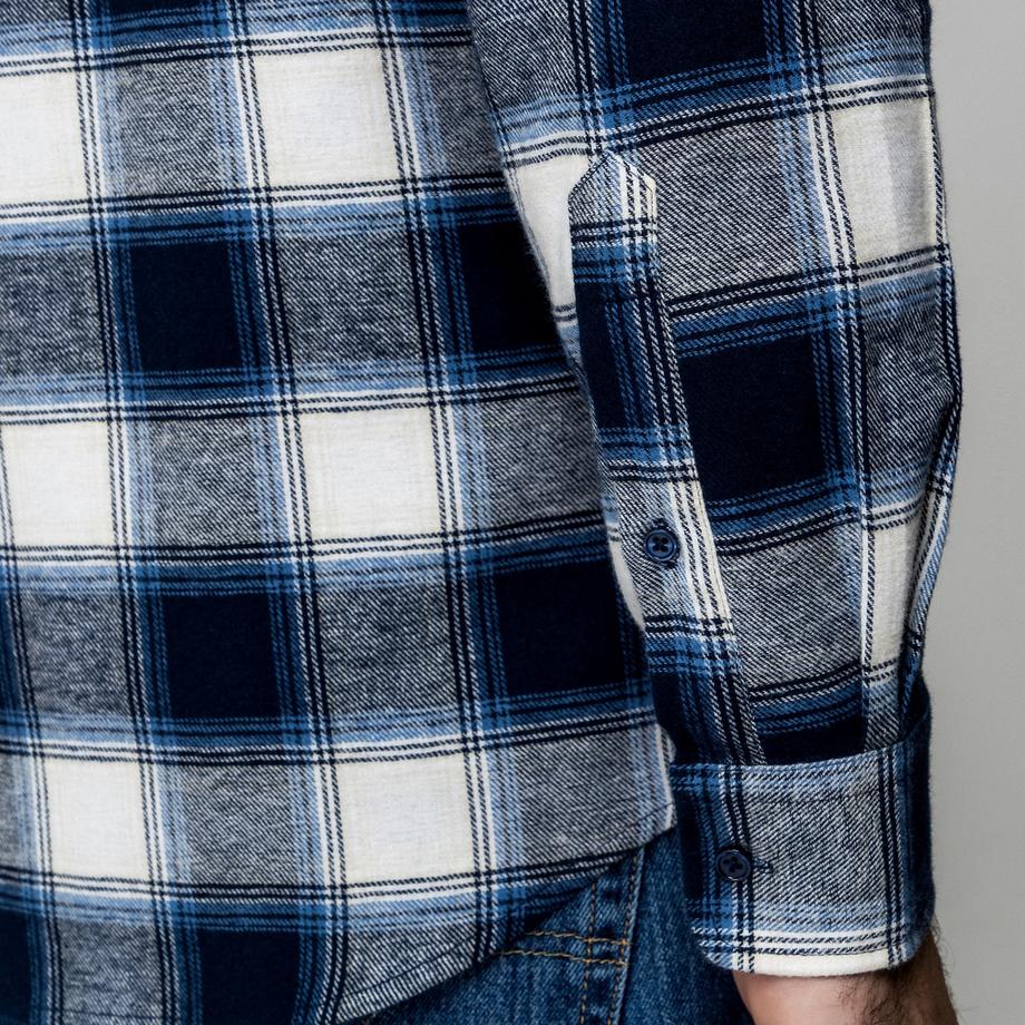 Manor Man Chemise en flanelle à carreaux  