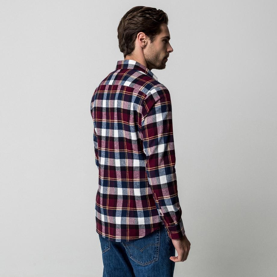 Manor Man Chemise à Carreaux Manches Longues Regular Fit  