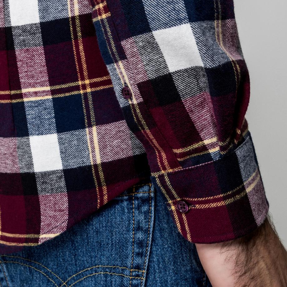 Manor Man Chemise à Carreaux Manches Longues Regular Fit  