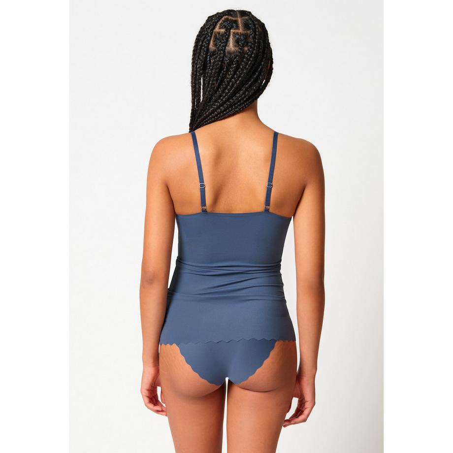 Skiny Micro Essentials Top Spalline Sottili Bordo Festonato  