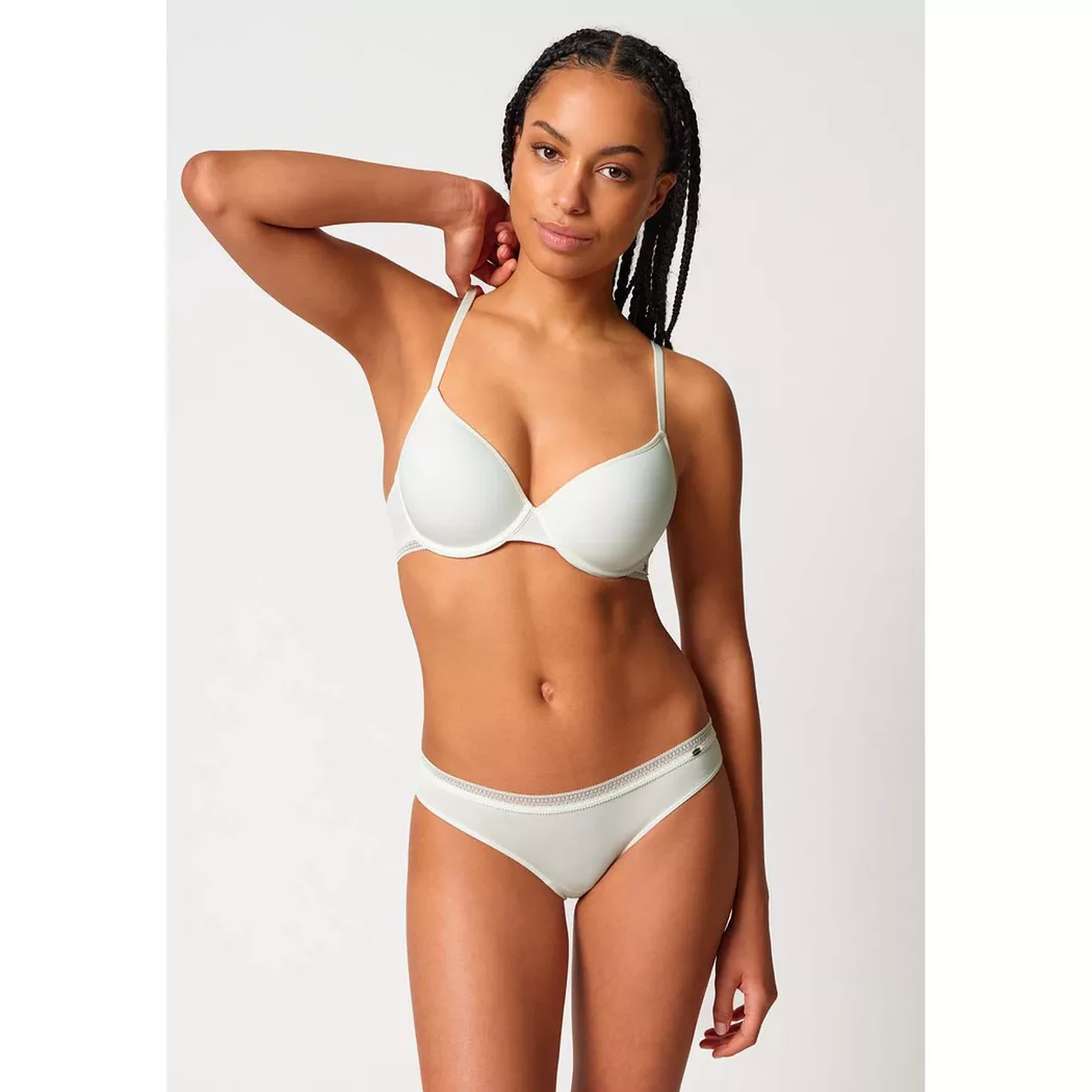 Schalen-BH SKINY "Natural Beauty", Damen, Gr. 75, Cup A, ivory, Obermaterial: 48% Modal, 47% Baumwolle, 5% Elasthan. Cups: 100% Polyester. Spitze: 85% Polyamid, 15% Elasthan, unifarben, normal, BHs Schalen-BH, bequem, atmungsaktiv, elastisch, mit Spitze