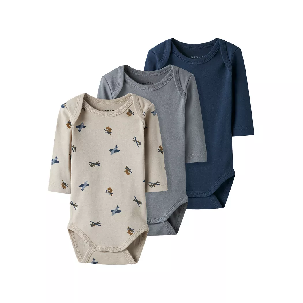 Name It - Body, 3er-Pack, 86, Blau