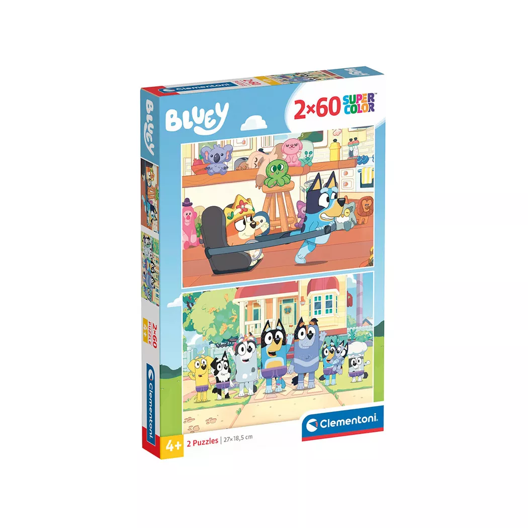 Clementoni - Puzzle Bluey, 2 x 60 Teile, Multicolor