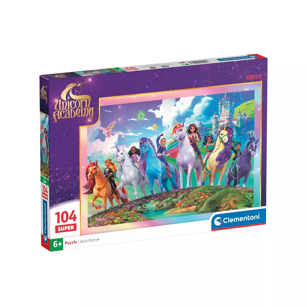 Clementoni - Puzzle Unicorn Academy, 104 Teile, Multicolor