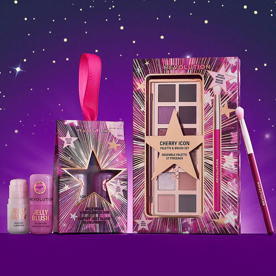 Revolution  Cherry Icon Shadow Palette and Brush Set 