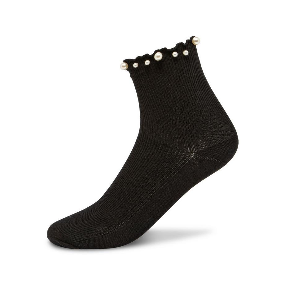 Manor Woman Quarter Curly Rib Pearls Calze  