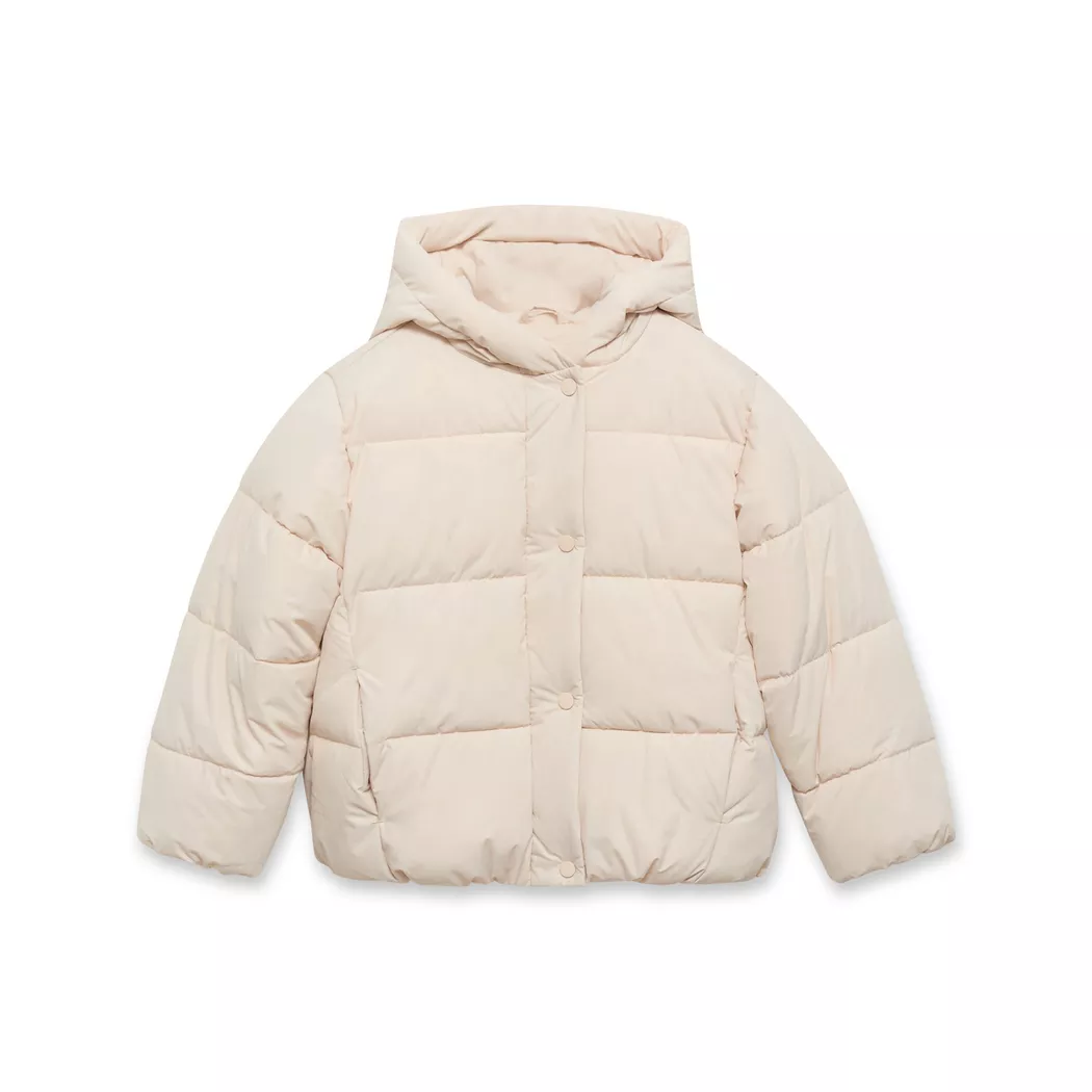 MANGO Kids - Anorak, Anorak Steppjacke mit Kapuze, 8A, Beige