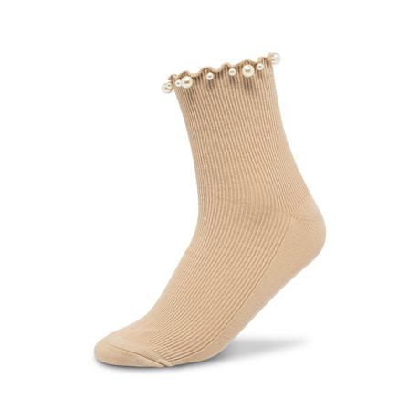 Manor Woman Quarter Curly Rib Pearls Socken  
