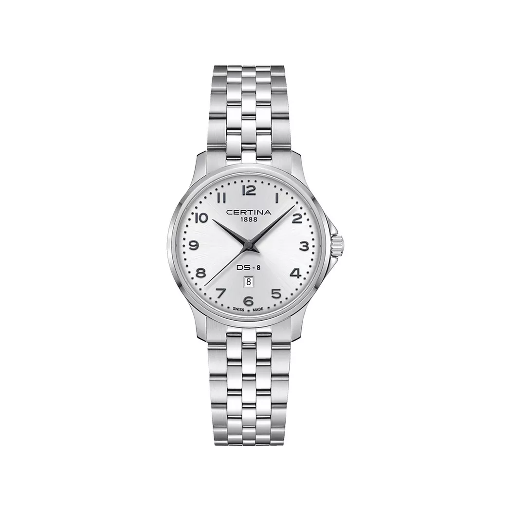 Certina - Analoguhr, DS-8 Lady, 31mm, Silber