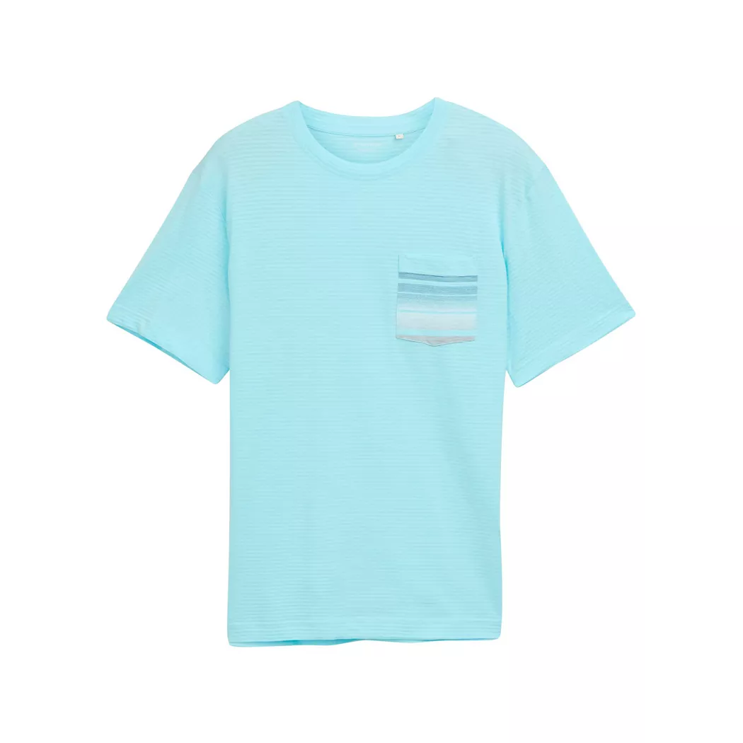 T-Shirt TOM TAILOR, Damen, Gr. M, navy blau petrol injected, Single Jersey, Obermaterial: 100% Baumwolle, bedruckt, regular fit normal, Rundhals, Shirts T-Shirt, mit Logo Print 4