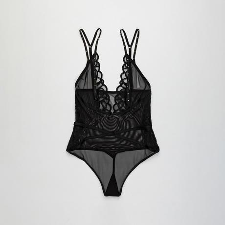 Manor Woman Body Semi-Transparent en Dentelle avec Clous  